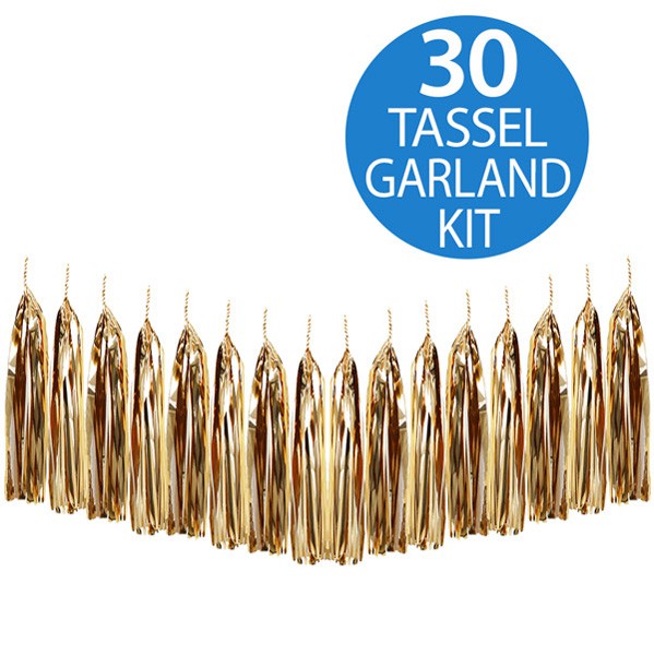 FOIL TASSEL GARLAND - GOLD 2M LONG