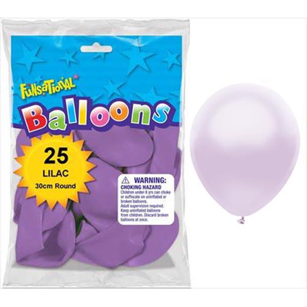 BALLOONS LATEX - FUNSATIONAL PEARL LILAC PACK OF 25