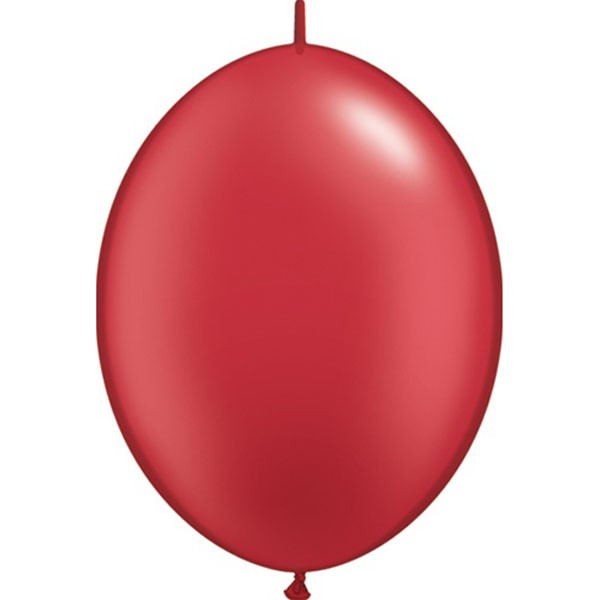 BALLOONS LATEX - QUICK LINK PEARL RUBY RED PACK OF 50