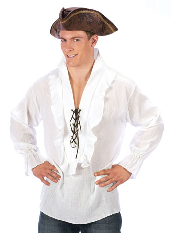 SWASHBUCKLER'S WHITE SHIRT WITH LACEUP FRONT