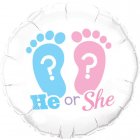 FOIL BALLOON - 'HE OR SHE' FOOTPRINTS BABY REVEAL