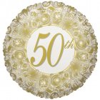 FOIL BALLOON - HAPPY 50TH GOLD ANNIVERSARY OR BIRTHDAY