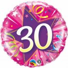 FOIL BALLOON - 30TH BIRTHDAY SHINING STAR PINK