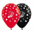 BALLOONS LATEX - CARDS, SUITES & DICE PACK 12