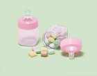 PARTY FAVOURS - BABY BOTTLE PINK FILLABLE DECORATIONS PACK OF 6