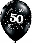 BALLOONS LATEX - 50TH BIRTHDAY ONYX BLACK PACK 25