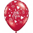 BALLOONS LATEX - I LOVE YOU SWIRLING HEARTS PACK OF 25