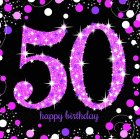 50TH BIRTHDAY NAPKINS PINK SPARKLING CELEBRATION - PACK OF 16