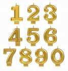 NUMERICAL CANDLES - METALLIC GOLD - NUMBERS 0-9