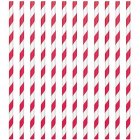 STRAWS - PAPER RED STRIPE PACK OF 24