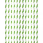 STRAWS - PAPER LIME GREEN STRIPE PACK OF 24