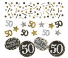 50TH BIRTHDAY SCATTERS SPARKLING - SILVER, GOLD & BLACK