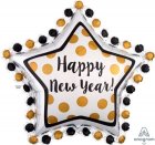 FOIL SUPER SHAPE BALLOON - HAPPY NEW YEARS EVE STAR