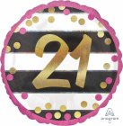FOIL BALLOON - 21ST BIRTHDAY ELEGANT PINK & GOLD