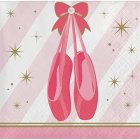 BALLERINA BALLET TWINKLE TOES COCKTAIL NAPKINS - PACK OF 16