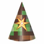 TNT GAMING PARTY CONE HATS - PACK OF 8