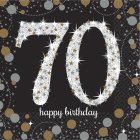 70TH BIRTHDAY LUNCH NAPKINS SPARKLING CELEBRATION - PACK OF 16