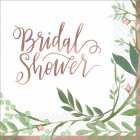 BRIDAL SHOWER LOVE & LEAVES COCKTAIL NAPKINS - PACK OF 16