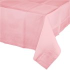 DISPOSABLE TABLECOVER - RECTANGULAR PALE PINK PLASTIC/TISSUE