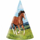 WILD HORSES PARTY CONE HATS - PACK OF 8