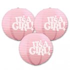 IT'S A GIRL PINK CHINESE LANTERN PACK OF 3