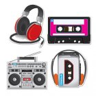 AWESOME 80'S CASSETTE PLAYER CUT OUTS - PACK OF 4