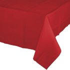 DISPOSABLE TABLECOVER - RECTANGULAR CLASSIC RED PLASTIC/TISSUE