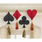 CASINO 'ROLL THE DICE' MINI HANGING HONEYCOMB SUIT DECORATIONS