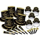 NEW YEARS EVE PARTY KIT FOR 20 BIG BASH - BLACK & GOLD