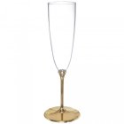PREMIUM CHAMPAGNE GLASSES - CLEAR WITH GOLD STEM PACK OF 8