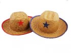 CHILD'S STRAW SHERIFF HAT WITH BADGE
