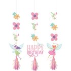 FAIRY FOREST HANGING STRING CUTOUTS & TASSEL DECORATION