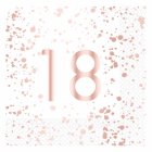 18TH BIRTHDAY LUNCH NAPKIN ROSE GOLD - PACK 16