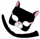 BLACK SCARY CAT HEAD BAND & TAIL