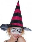 CHILD WITCH HAT IN BLACK & HOT PINK STRIPES