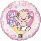 FOIL BALLOON - 'YES I'M A GIRL'