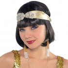 1920'S FLAPPER CHAMPAGNE HEADBAND WITH FAUX JEWELS