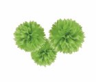 POM POM FLUFFY TISSUE DECORATION - LIME GREEN IN A PACK OF 3