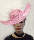 LADIES GLITTER & FEATHERED HAT IN RED, BLACK OR PINK