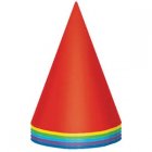 HATS - PARTY HATS SOLID COLOUR - PACK OF 12