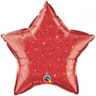 FOIL BALLOON STAR SHAPE - HOLOGRAPHIC JEWEL RED