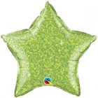 FOIL BALLOON STAR SHAPE - HOLOGRAPHIC JEWEL LIME
