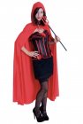 DELUXE RED SATIN CAPE WITH HOOD