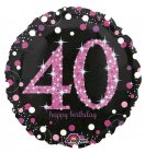 FOIL BALLOON - 40TH HAPPY BIRTHDAY PINK HOLOGRAPHIC