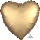 FOIL BALLOON HEART SHAPE - SATIN CHROME GOLD SATEEN