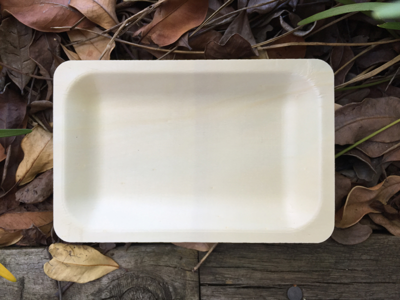 NATURAL PINE RECTANGULAR LUNCH PLATES - PACK OF 10